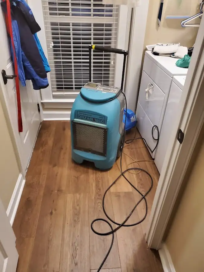 Commercial dehumidifier deployed for Flood Damage Cleanup in Radford